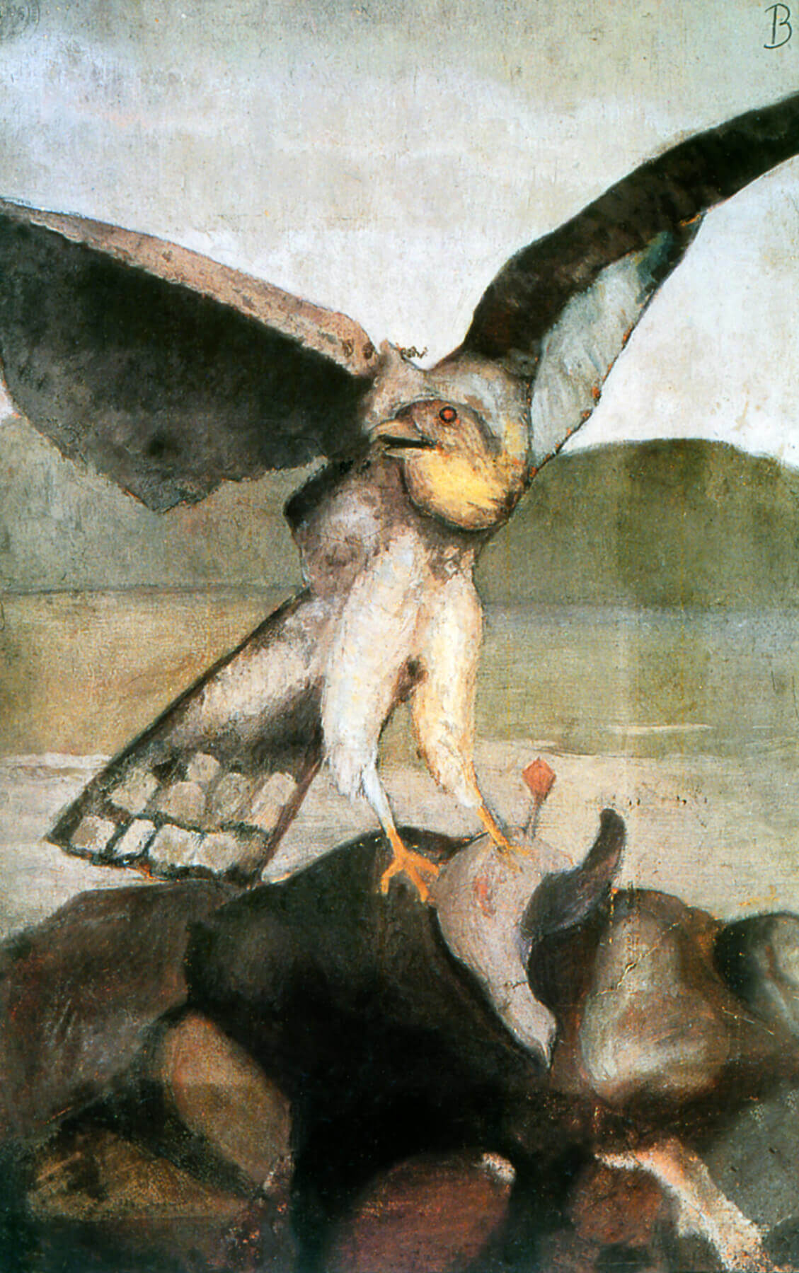 Art Canada Institute, Study of a Sparrow Hawk in a Decorative Landscape, c. 1923–24