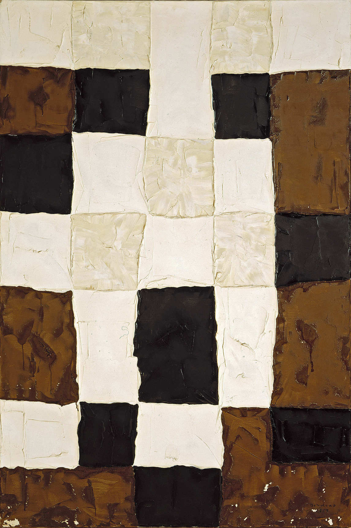 Art Canada Institute, Paul-Émile Borduas, Symphony on a White Checkerboard or Symphony 2 (Symphonie en damier blanc ou Symphonie 2), 1960