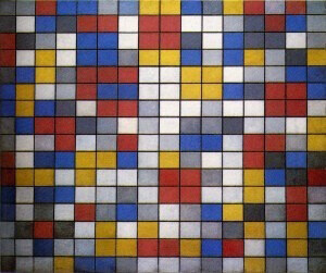 Art Canada Institute, Piet Mondrian, Composition with Grid 9: Checkerboard Composition with Light Colours, 1919