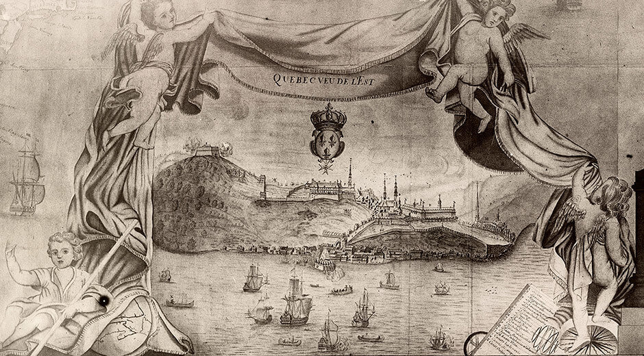 Art Canada Institute, Louis Nicolas, Quebec, View from the East (Québec, vue de l’est), 1699, by Charles Bécart de Granville et de Fonville