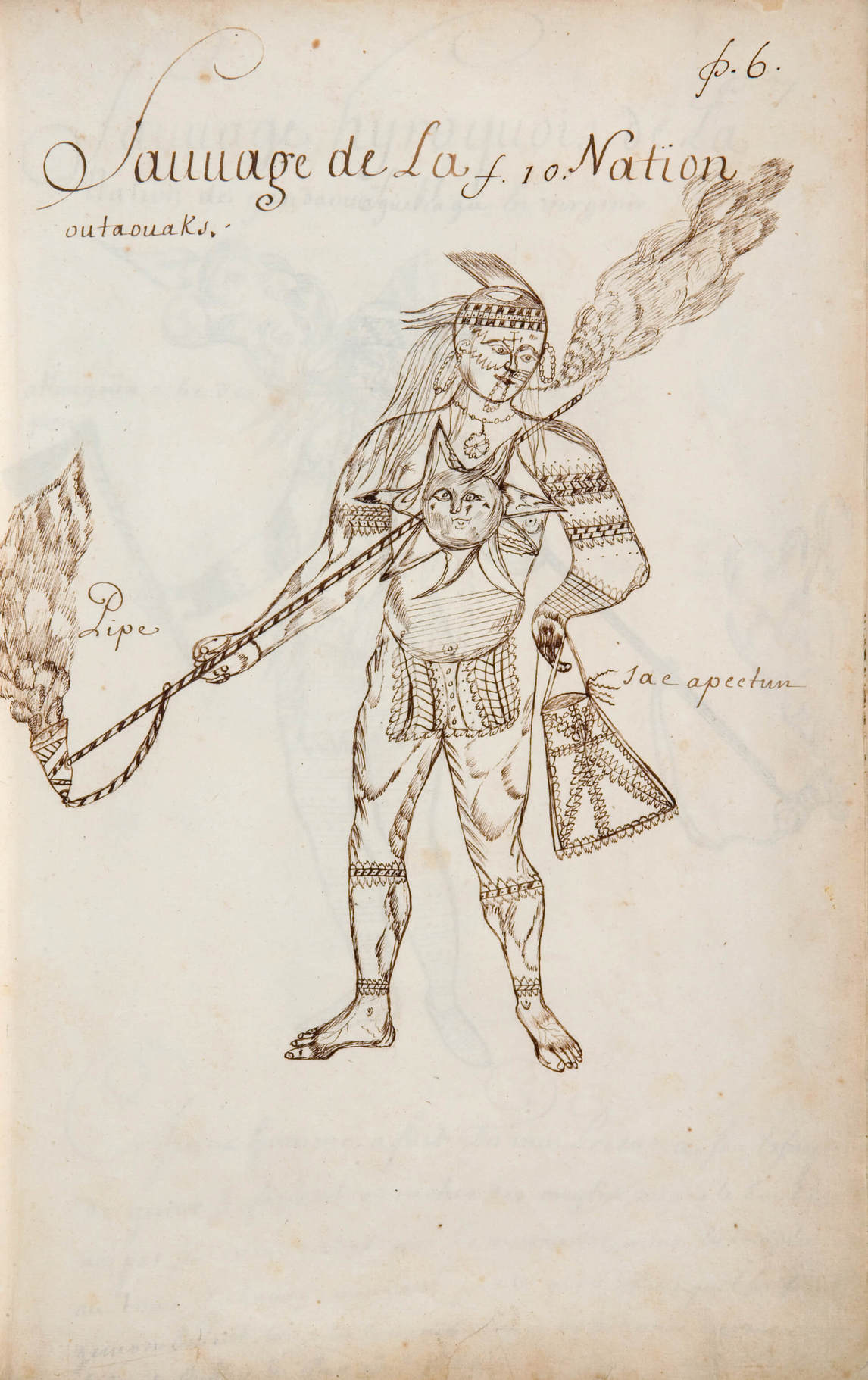 Art Canada Institute, Louis Nicolas, Man of the Outaouak Nation (Sauvage de La Nation outaouaks), Codex Canadensis