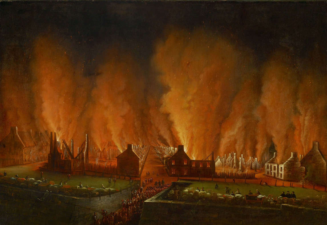 Art Canada Institute, Zacharie Vincent, The Fire in the St.-Jean Quarter, Seen Looking Westward, 1848, by Joseph Légaré. 