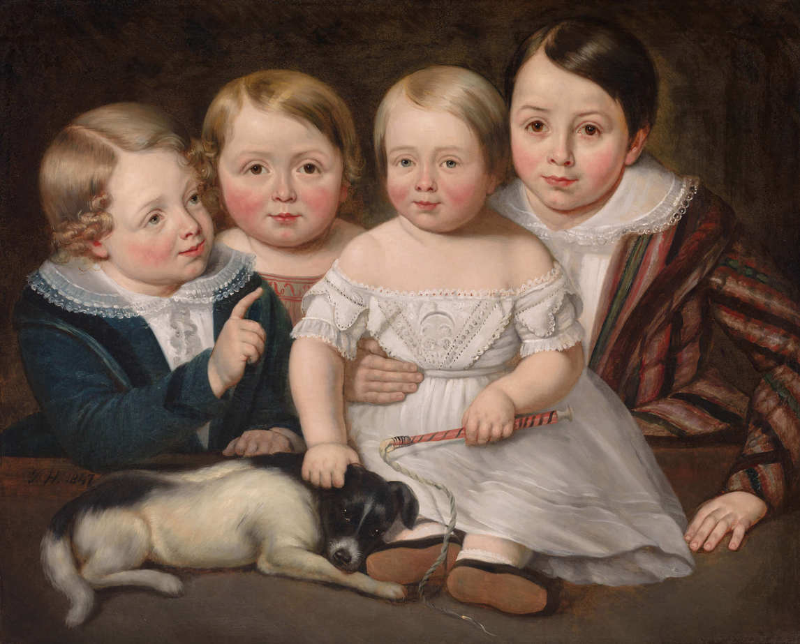 Art Canada Institute, Zacharie Vincent, Adolphe, Auguste, Eugène and Alphonse Hamel, the Artist’s Nephews, 1847, by Théophile Hamel