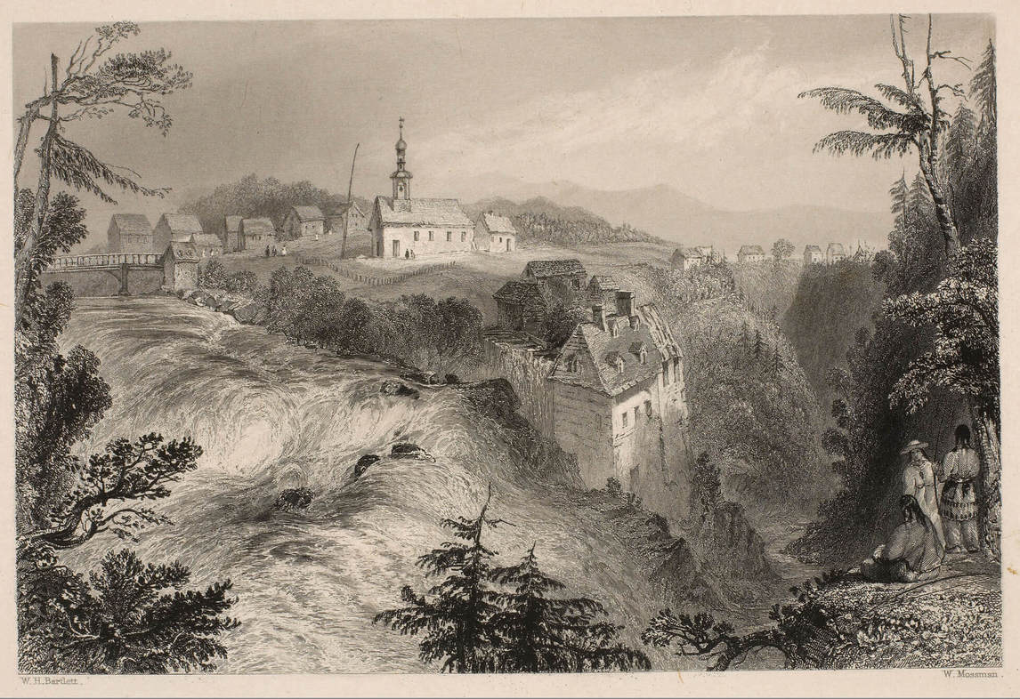 Art Canada Institute, Zacharie Vincent, Village of Lorette, near Quebec, 1840, by W.H. Bartlett.