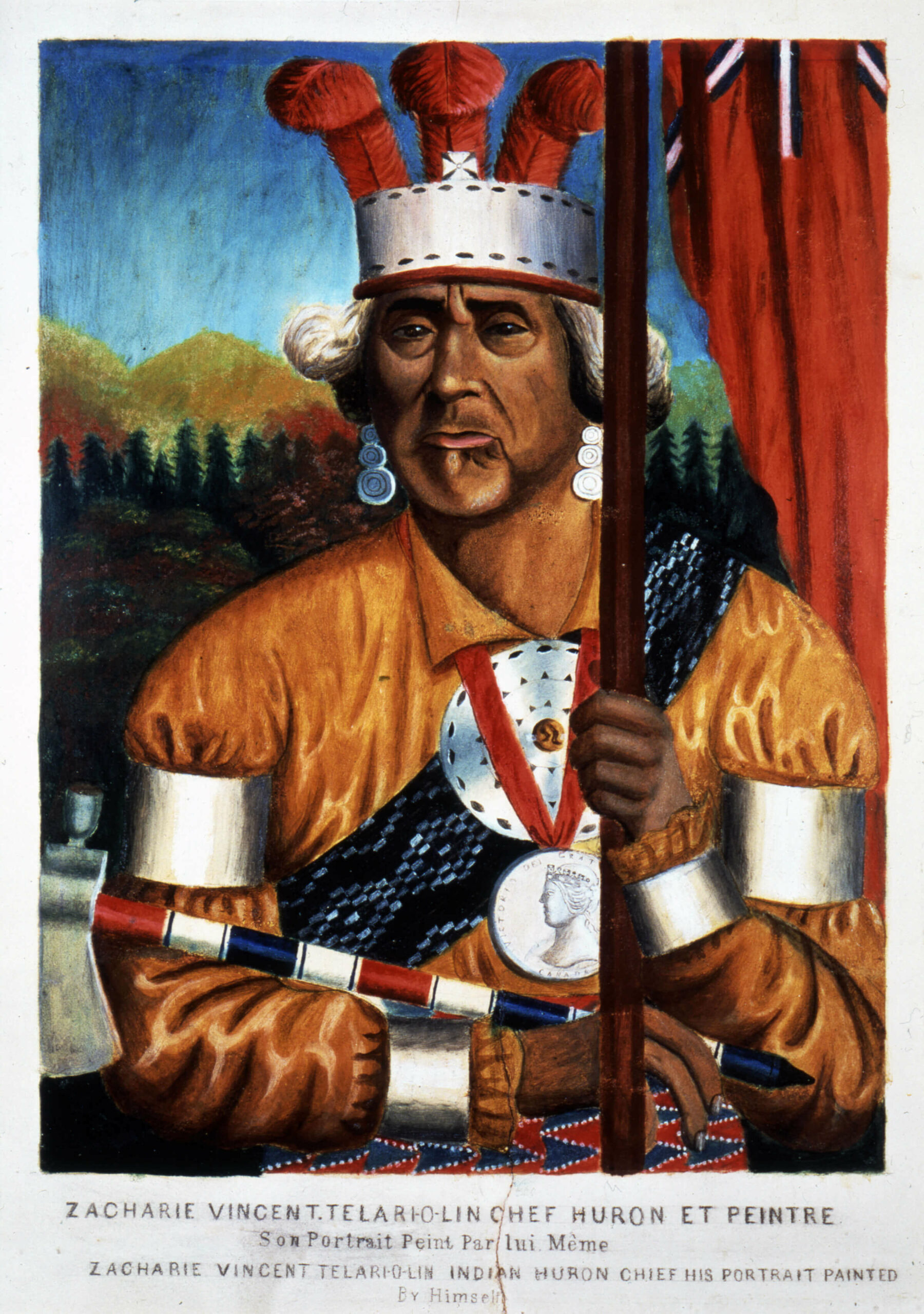 Zacharie Vincent, Zacharie Vincent Telari-o-lin, chef huron et peintre, v. 1875-1878