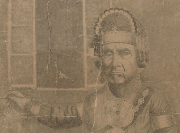 Zacharie Vincent, Huron Chief Zacharie Vincent Telariolin Painting a Self-Portrait, c. 1875