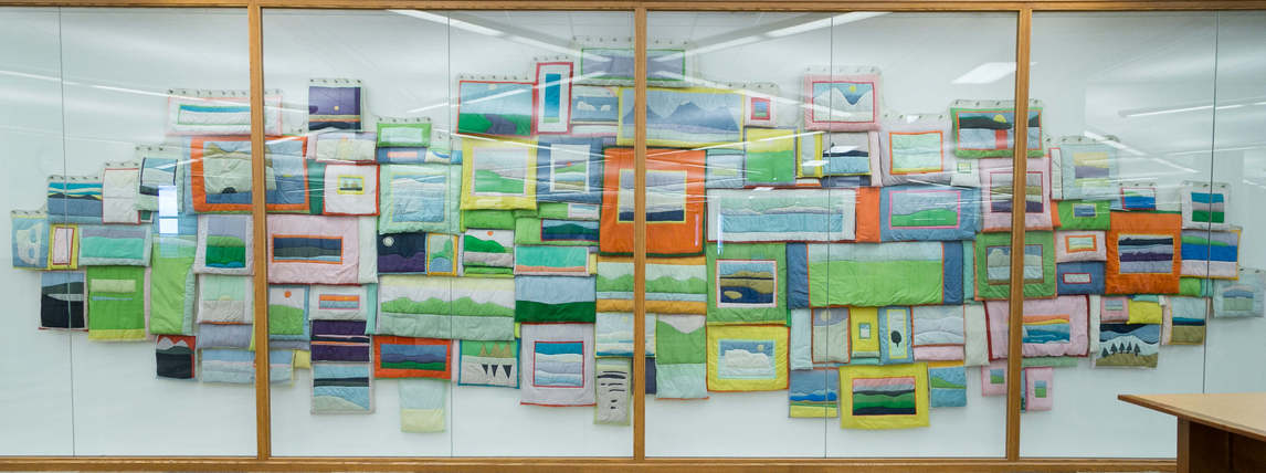 Art Canada Institute, Joyce Wieland, installation view of Wieland’s 109 Views, 1970–71