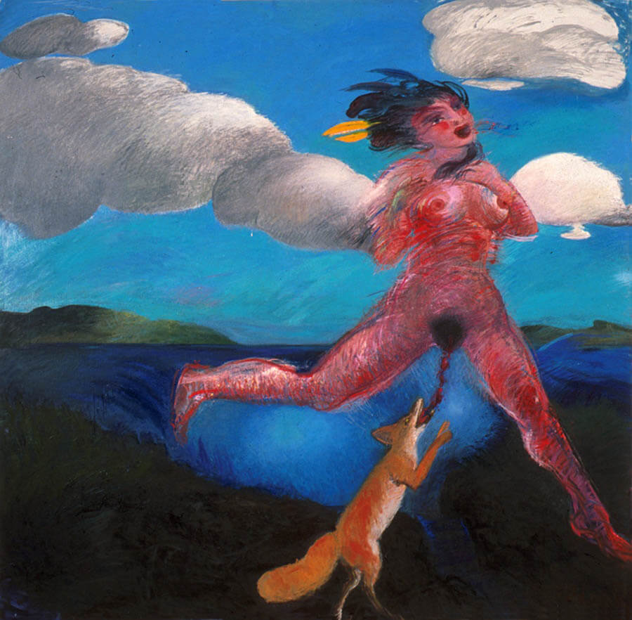 Art Canada Institute, Joyce Wieland, Untitled (Woman and Fox), 1986-88