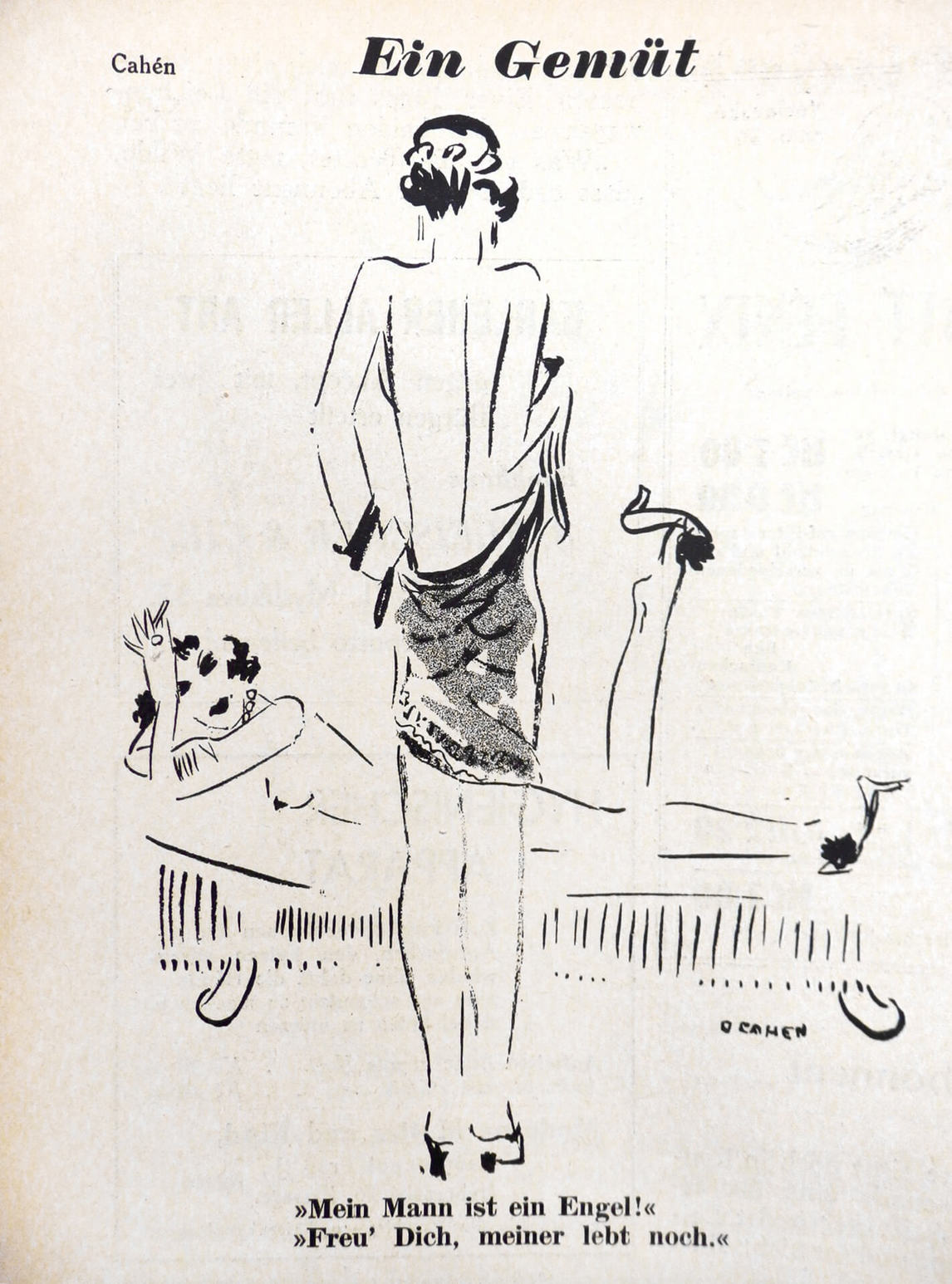 Art Canada Institute, Oscar Cahen, Ein Gemüt Cartoon, 1934