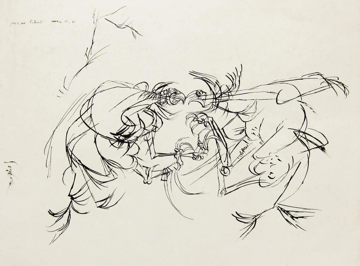 Art Canada Institute, Oscar Cahen, Cockfight (452), 1951