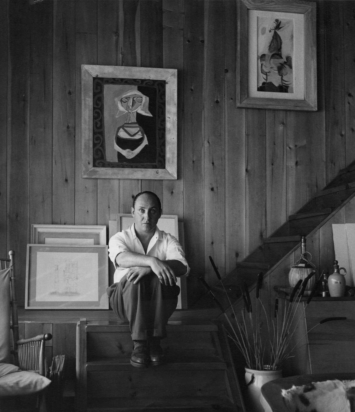 Art Canada Institute, Oscar Cahen on the staircase of his home in 1951 