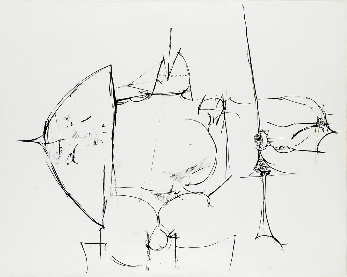 Art Canada Institute, Oscar Cahen, Sketch for Warrior (050), 1955–56