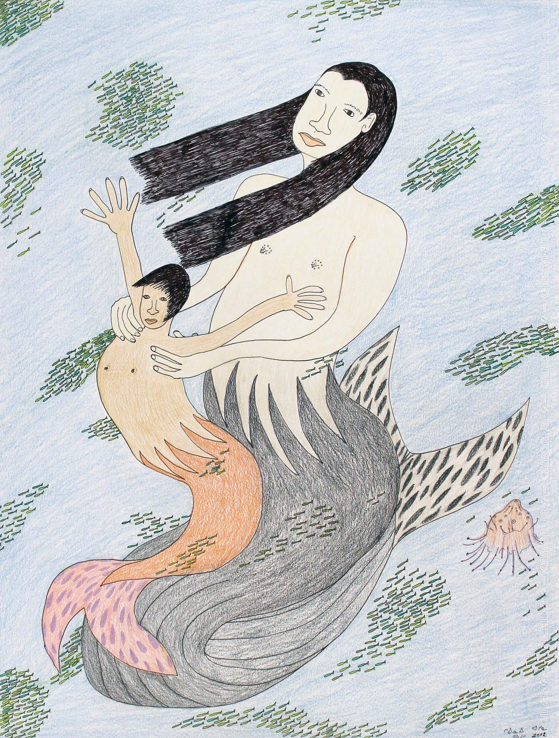 Art Canada Institute, Shuvinai Ashoona, Composition (Mother and Child Sedna), 2012