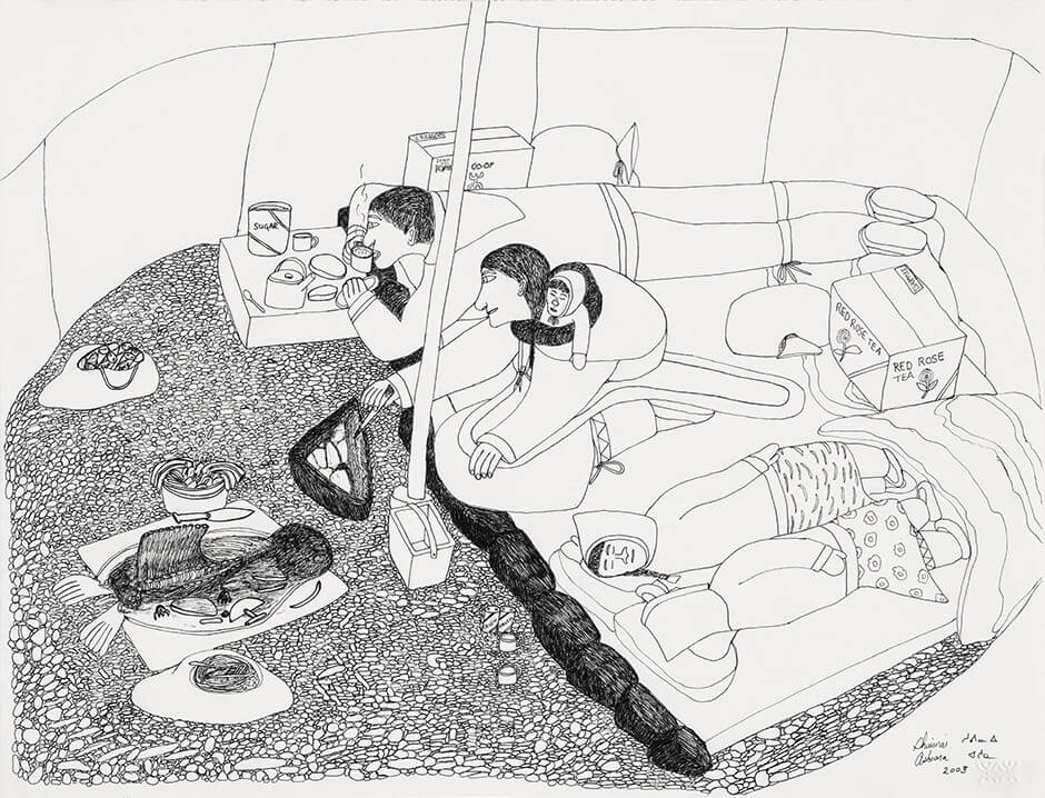 Shuvinai Ashoona, Une famille sous la tente, 2003