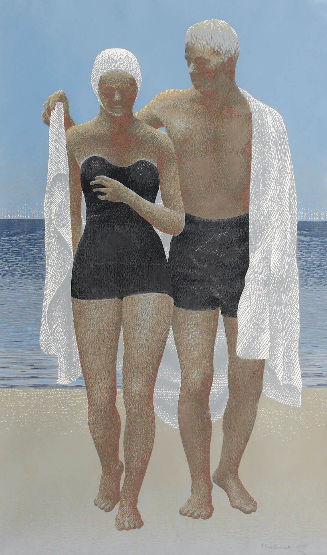 Art Canada Institute, Alex Colville, After Swimming (Après la baignade), 1955