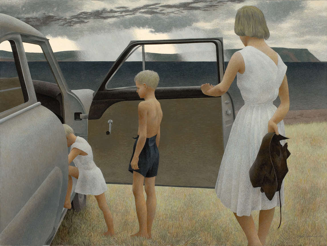 Art Canada Institute, Alex Colville, Family and Rainstorm (Famille et pluie torrentielle), 1955