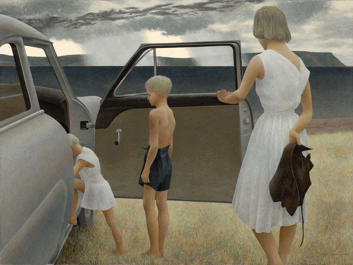 Art Canada Institute, Alex Colville, Family and Rainstorm (Famille et pluie torrentielle), 1955