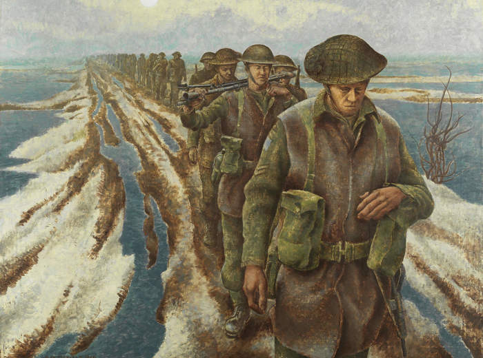 Alex Colville, Infanterie, près de Nimègue, Hollande, 1946