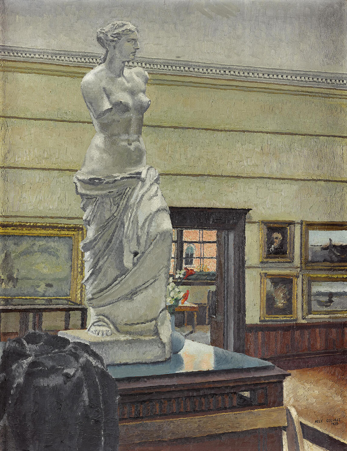 Art Canada Institute, Alex Colville, Interior Owens Art Gallery with Figure (Intérieur de la Galerie d’art Owens avec personnage), 1941