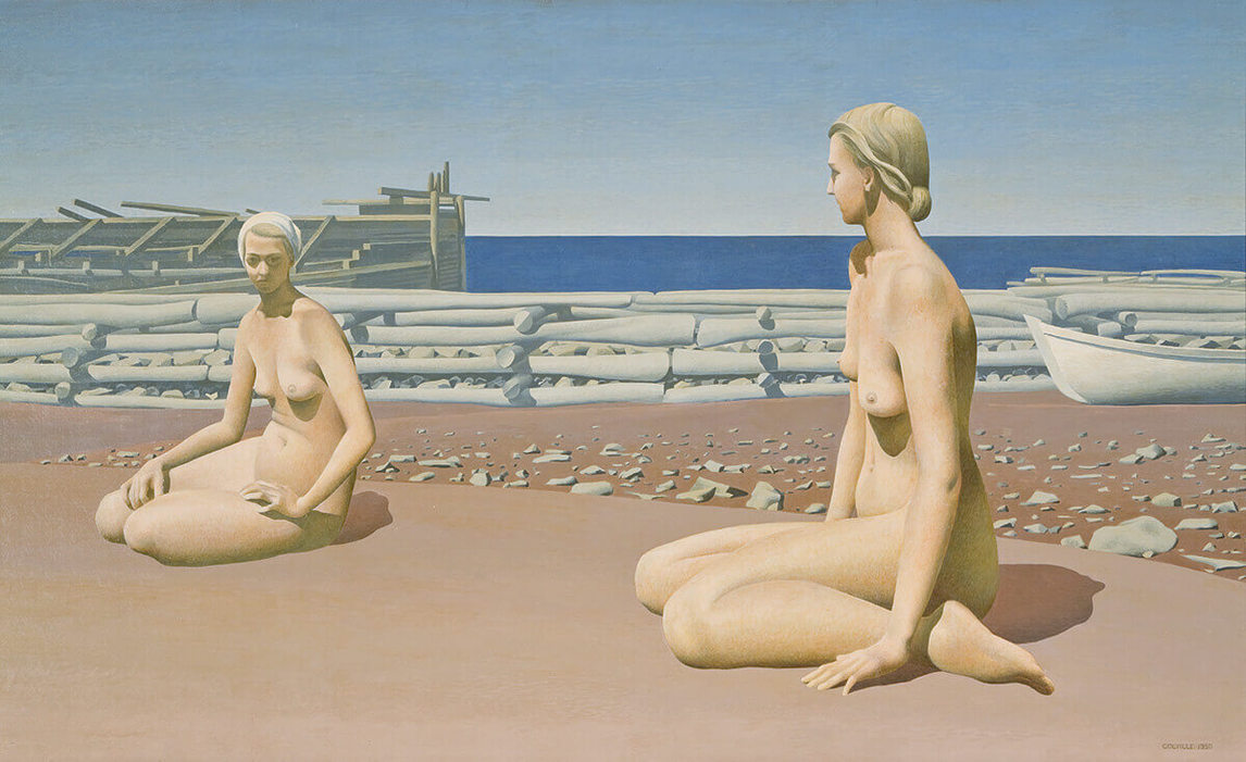 Art Canada Institute, Alex Colville, Nudes on Shore (Nus sur rivage), 1950