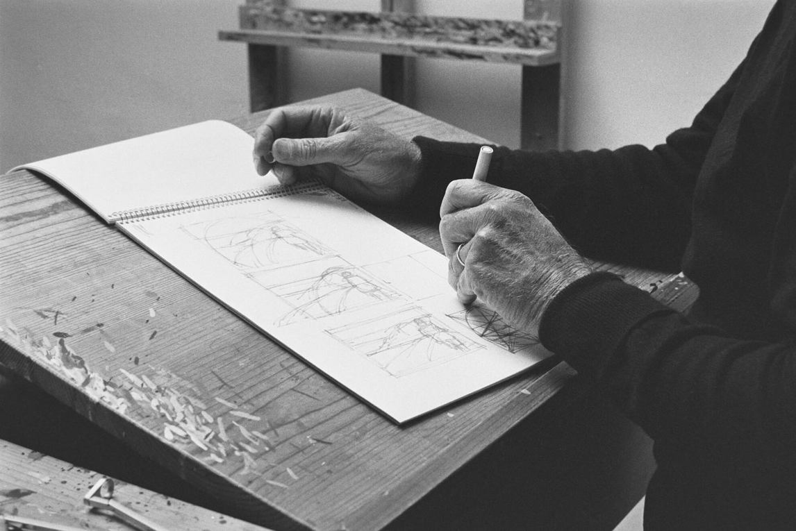 Art Canada Institute, Alex Colville,  Alex Colville in his studio, Wolfville, Nova Scotia, 1983