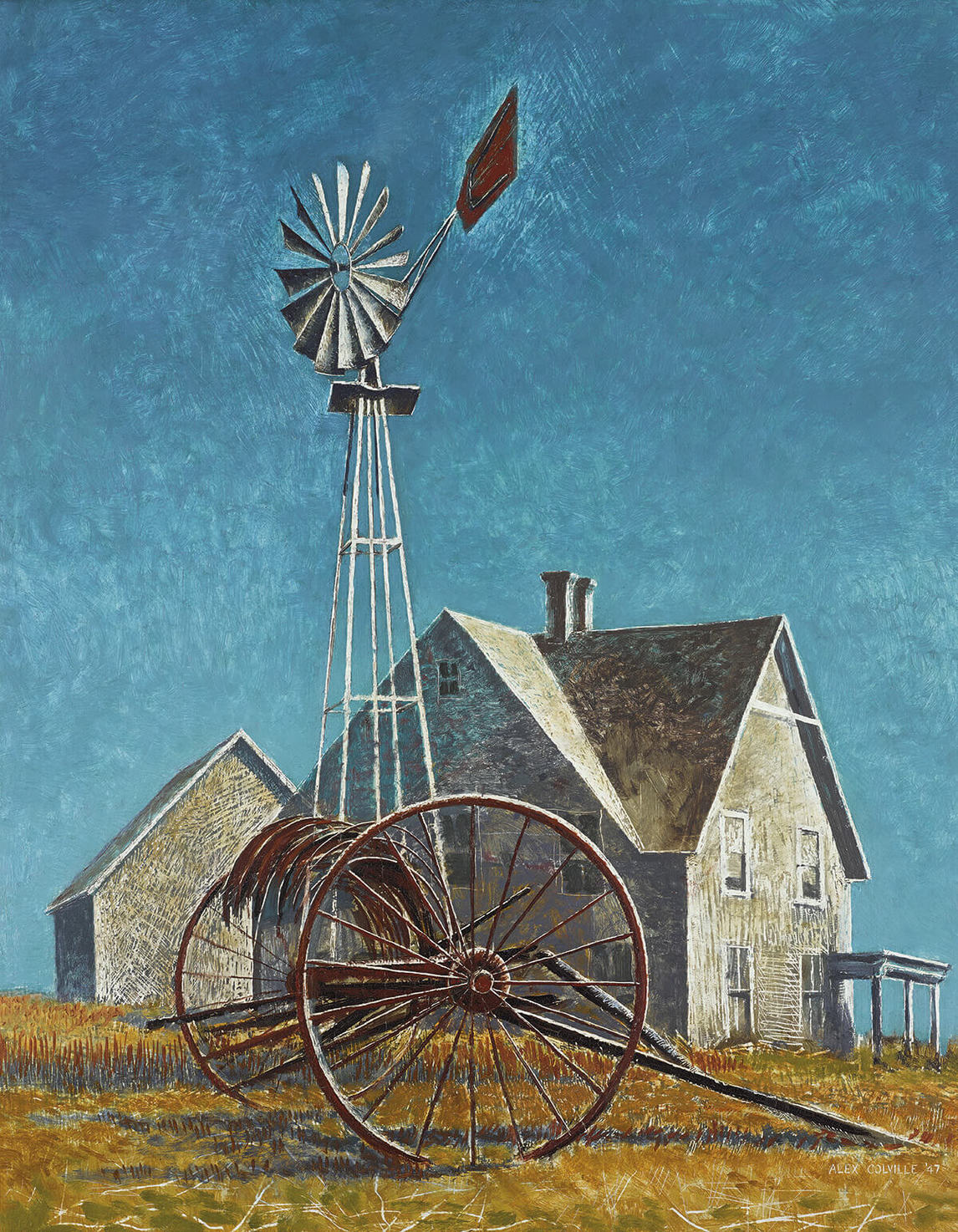 Art Canada Institute, Alex Colville, Windmill and Farm (Moulin à vent et ferme), 1947