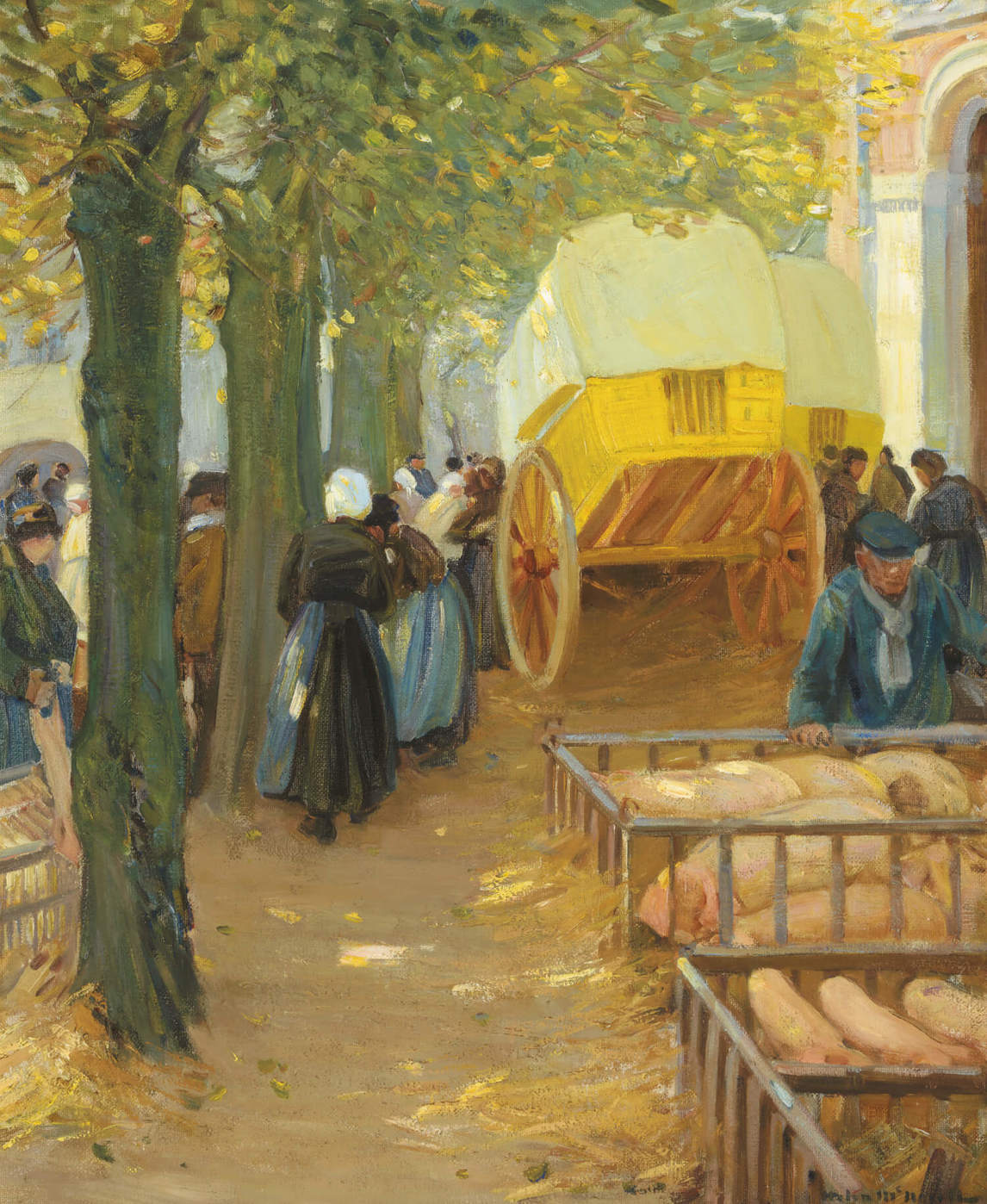 Market in Brittany, c. 1913, Helen McNicoll