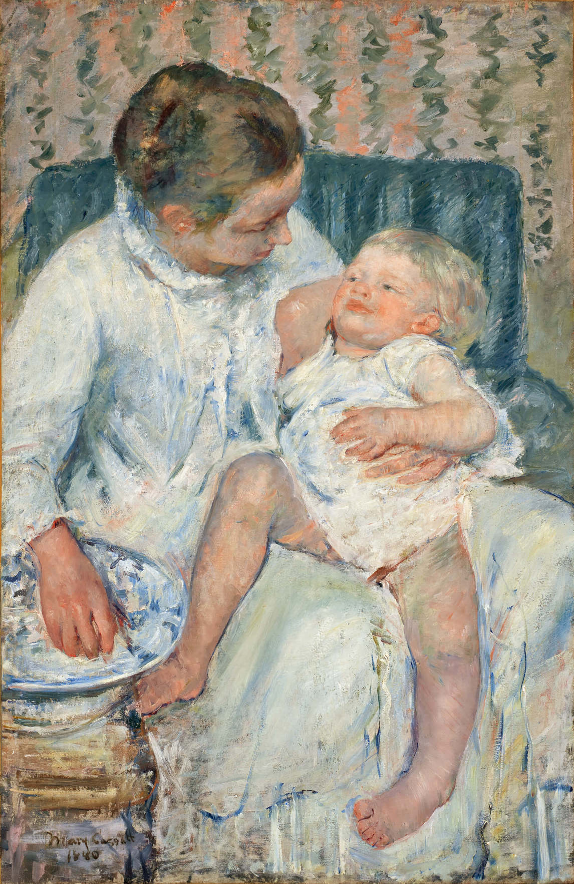 Mother About to Wash Her Sleepy Child, 1880, Mary Cassatt