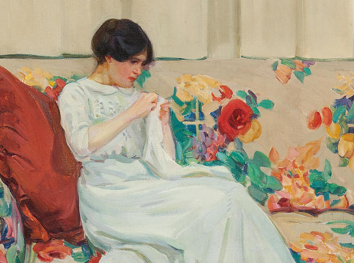 Helen McNicoll, The Chintz Sofa, c. 1913