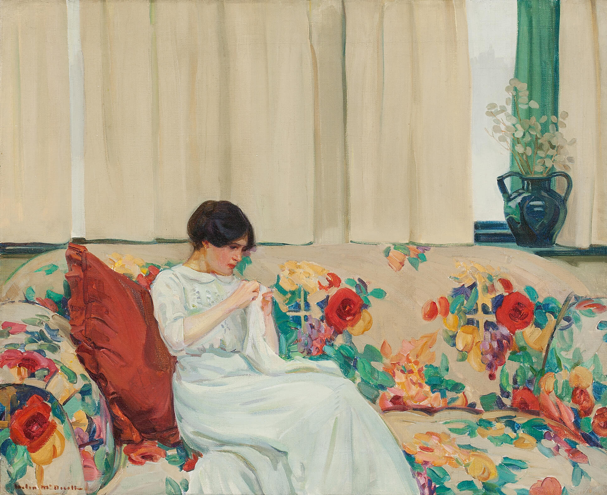 Helen McNicoll, Le divan de chintz, v. 1913