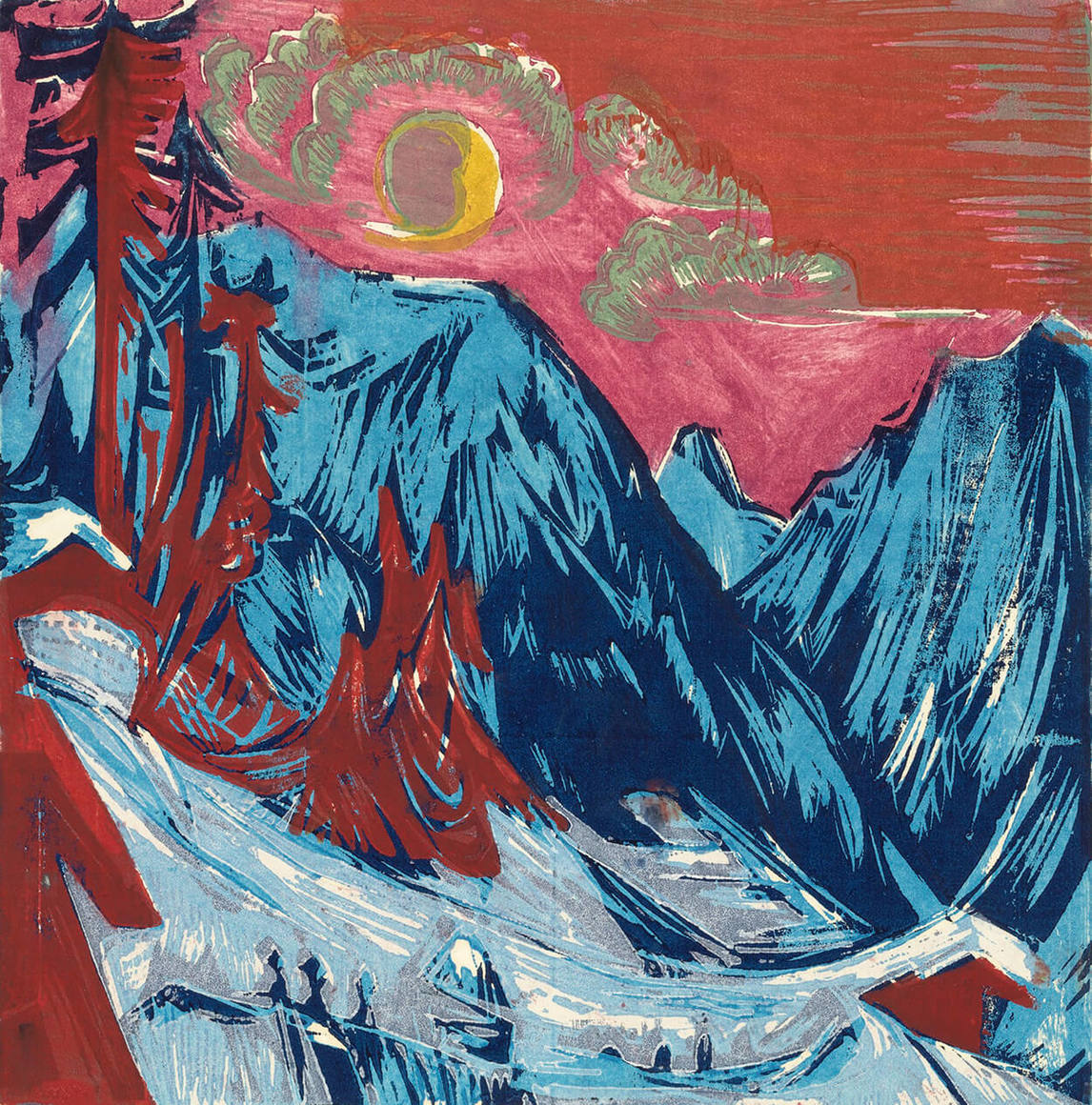 Nuit de lune hivernale, 1919, par Ernst Ludwig Kirchner