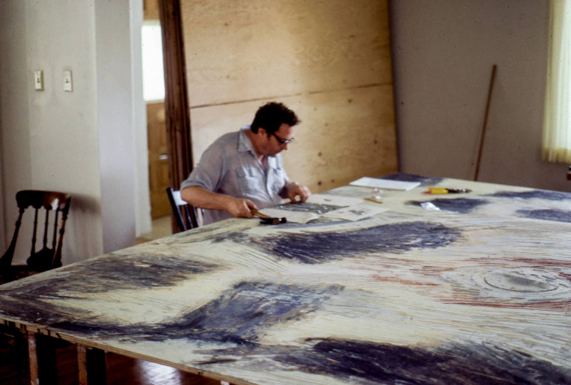 Paterson Ewen working in his studio