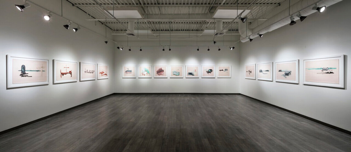 Vue d’installation de l’œuvre de Robert Houle Série sur le Pensionnat indien de Sandy Bay, 2009