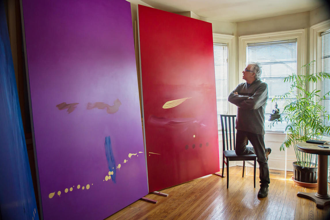 Robert Houle in his studio