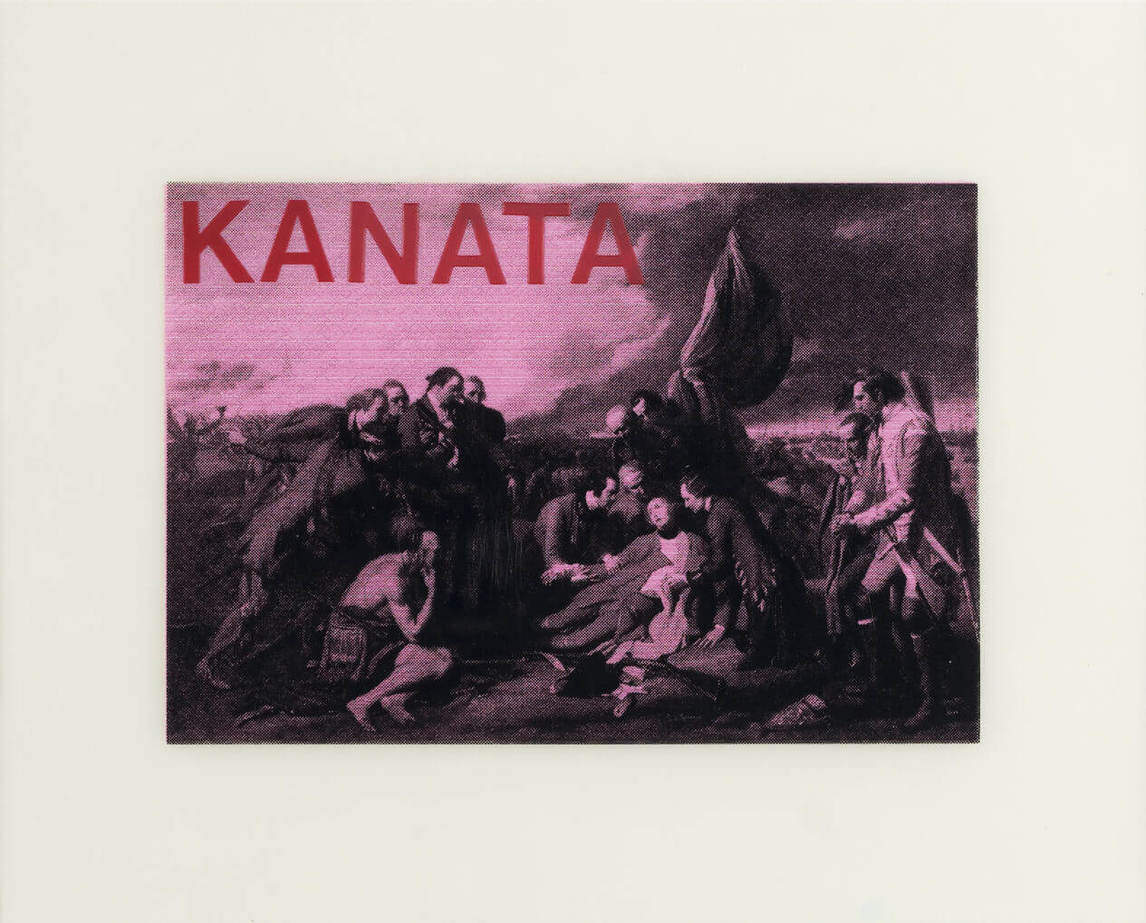 Étude pour Kanata [peinture d’après le tableau de Benjamin West La mort du général Wolfe, 1770], 1991-1992, par Robert Houle