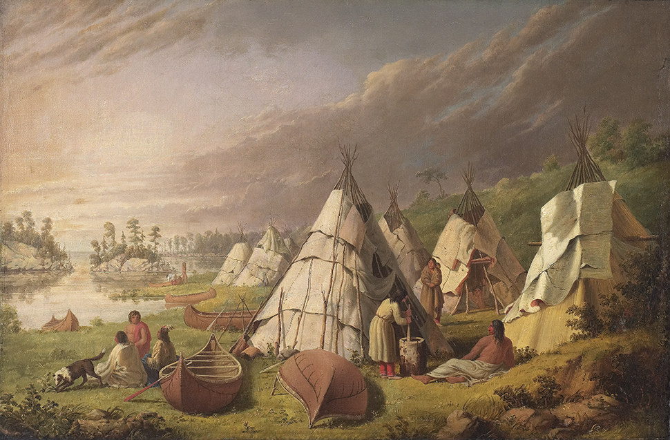 Art Canada Institute, Paul Kane, Indian Encampment on Lake Huron, c. 1845