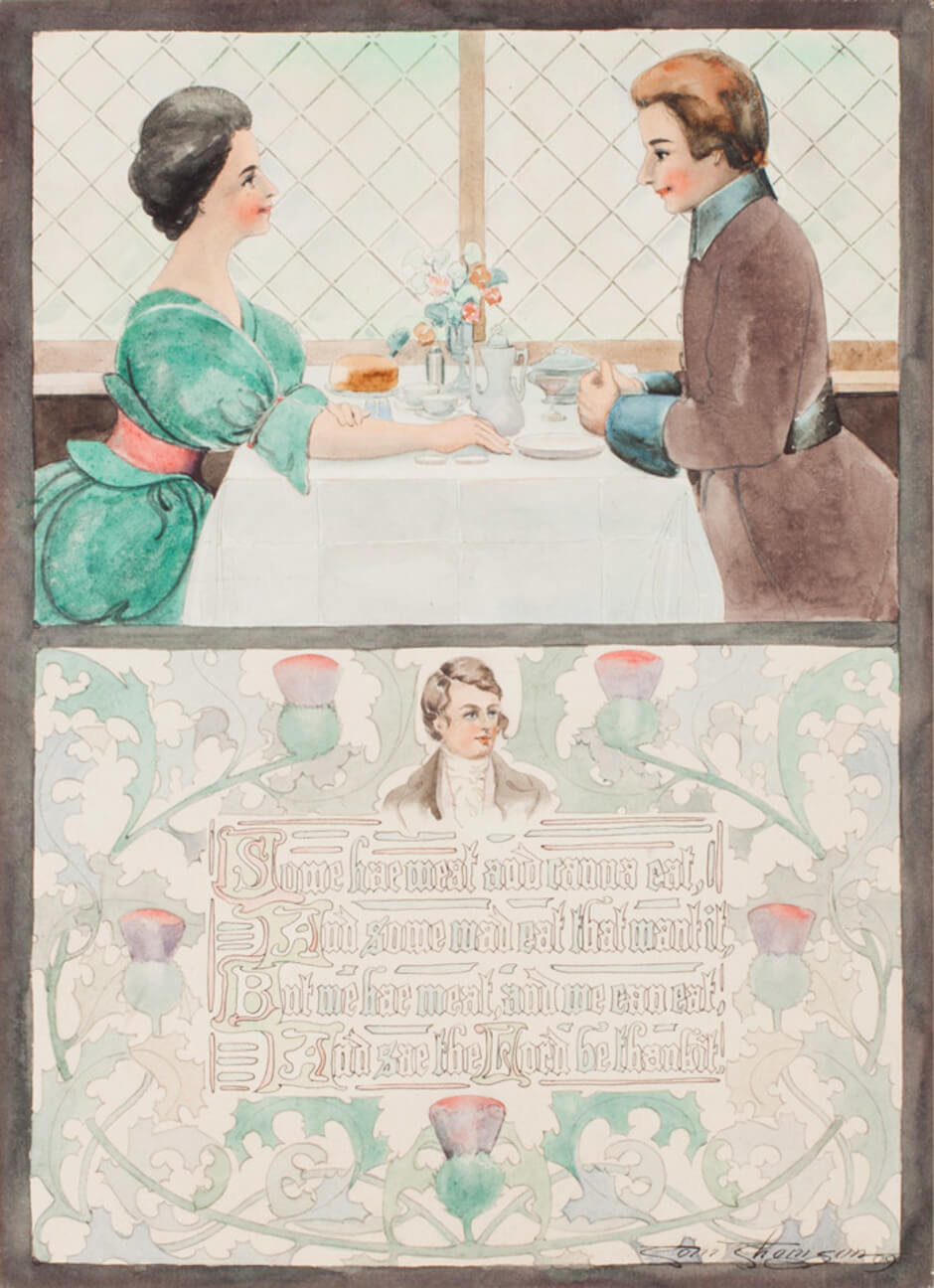 Art Canada Institute, Tom Thomson, Decorative Illustration: A Blessing by Robert Burns, 1909