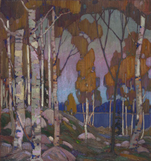 Art Canada Institute, Tom Thomson, Decorative Landscape: Birches, 1915–16