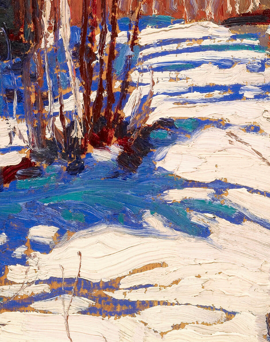 Art Canada Institute, Tom Thomson, Path behind Mowat Lodge (detail)