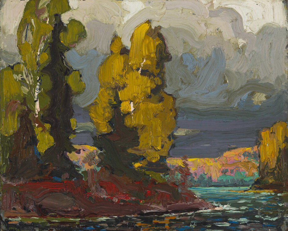 Art Canada Institute, Tom Thomson, Poplars by a Lake, 1916