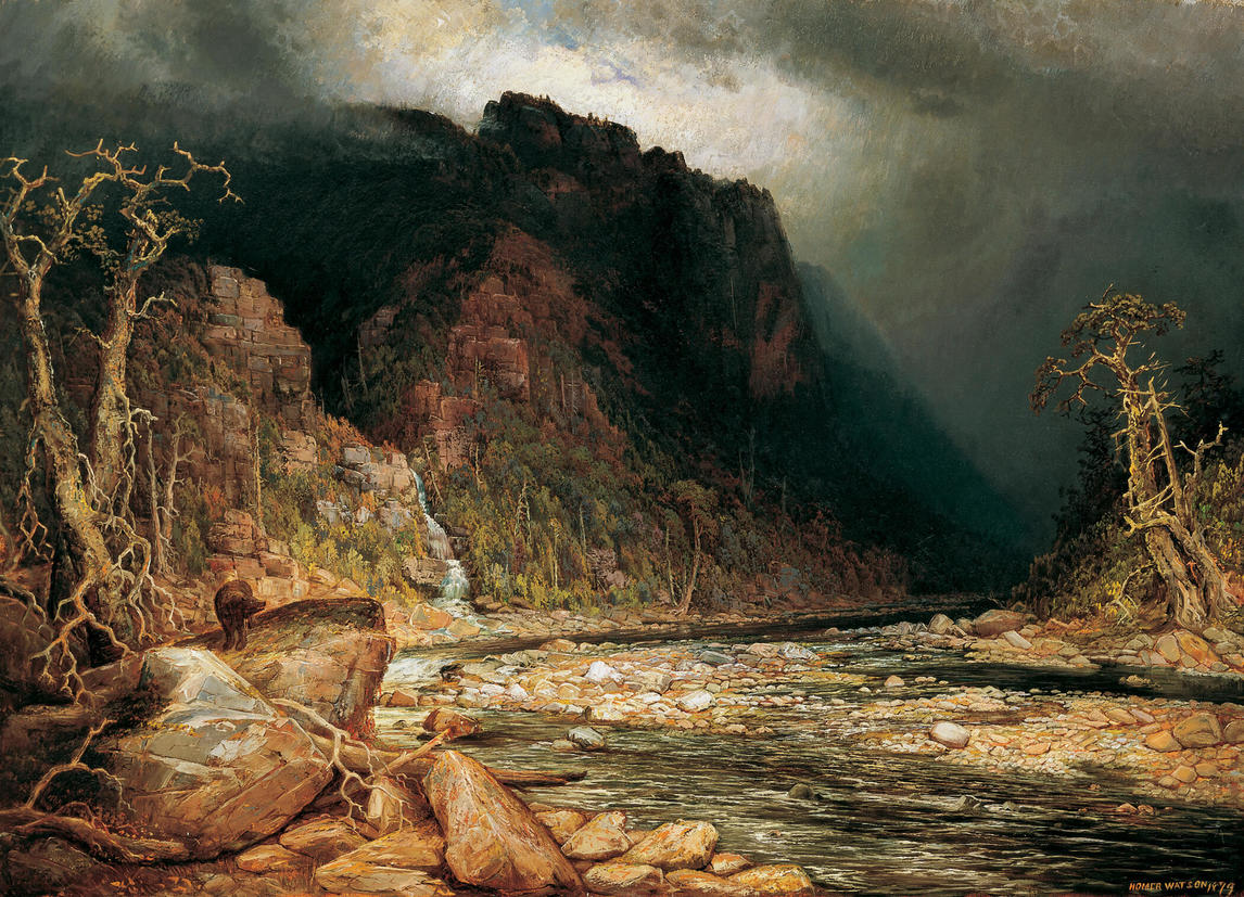 A Coming Storm in the Adirondacks (L’approche de l’orage dans les Adirondacks), 1879, par Homer Watson
