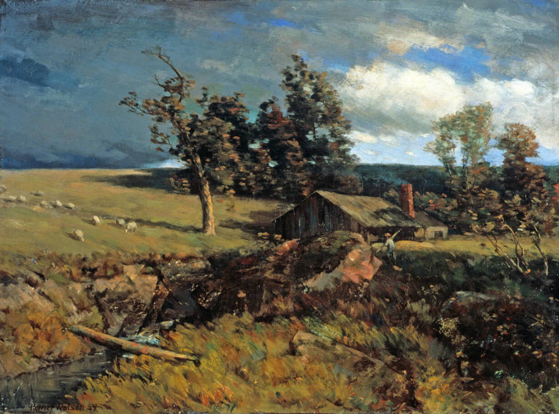 A Hillside Gorge (Une gorge à Hillside),1889, par Homer Watson