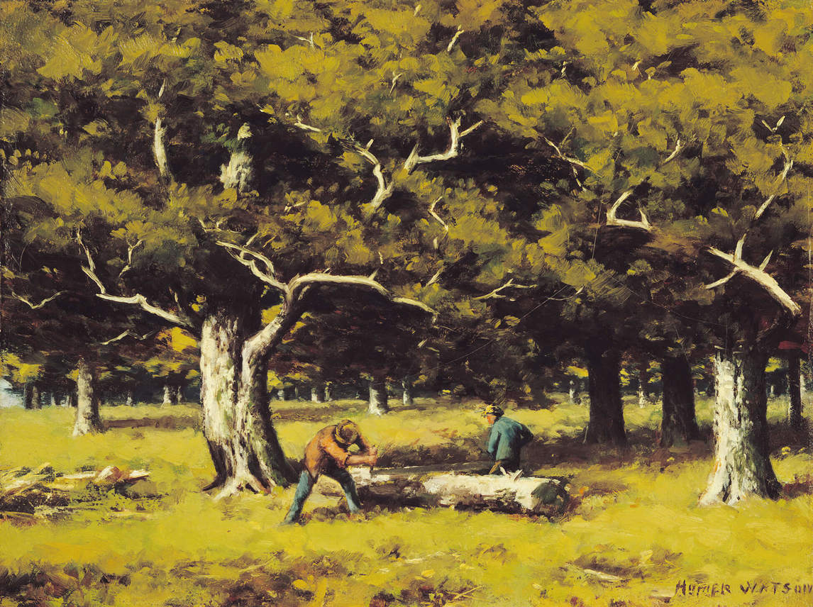 Log-cutting in the Woods (Les scieurs de bois), 1894, par Homer Watson