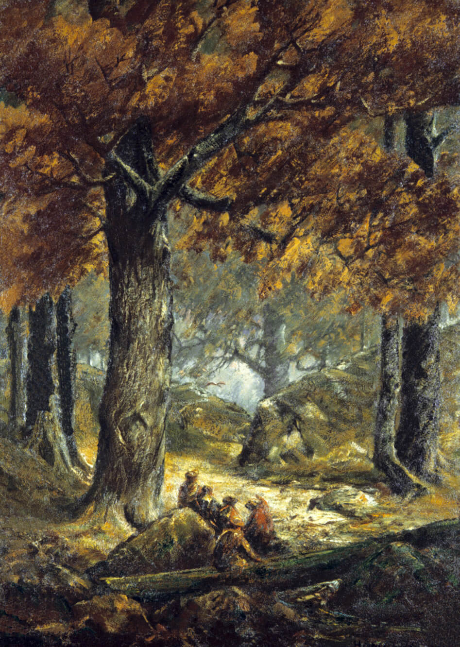 Nut Gatherers in the Forest, 1900, by Homer Watson