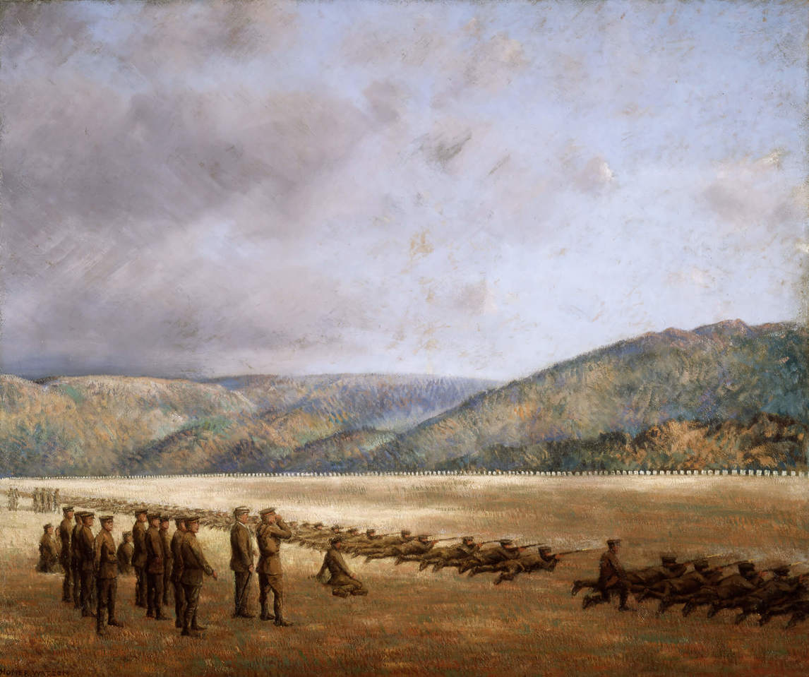The Ranges [Camp at Sunrise] (Le champ de tir [Camp au lever du soleil]), 1915, par Homer Watson