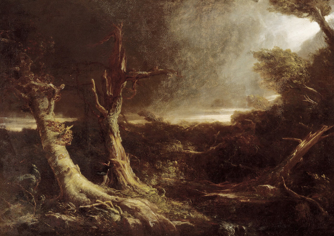 Thomas Cole, A Tornado in the Wilderness (Tornado in an American Forest) (Une tornade dans la nature [Une tornade dans une forêt américaine]), 1831