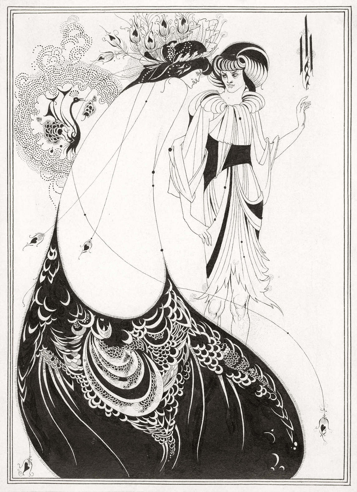 Aubrey Beardsley, The Peacock Skirt (La jupe-paon), 1893
