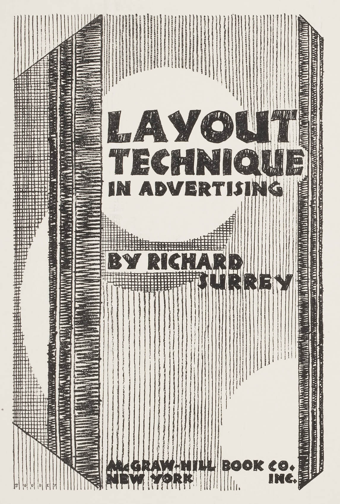 Art Canada Institute, Bertram Brooker, cover design for Layout Technique in Advertising, 1929