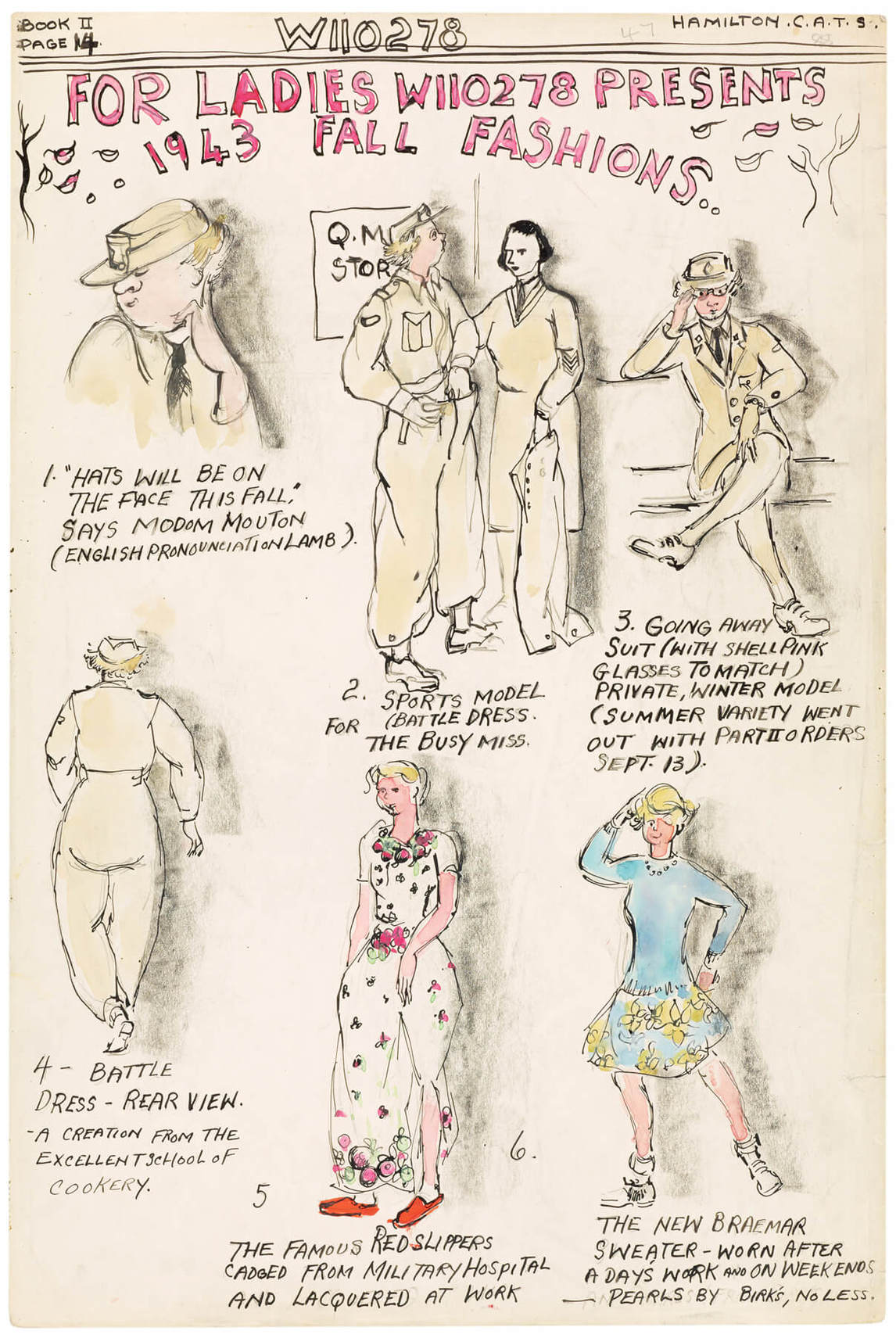 Molly Lamb Bobak, “For Ladies, W110278 Presents 1943 Fall Fashions"