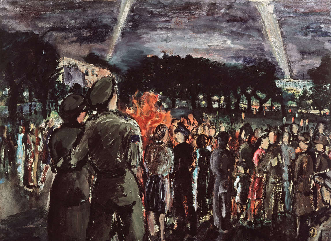 Molly Lamb Bobak, Célébration de la victoire contre Japon, 1956